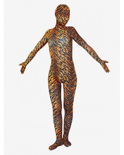 Unisex Halloween Tiger Skin Color Lycra Spandex Zentai Suit