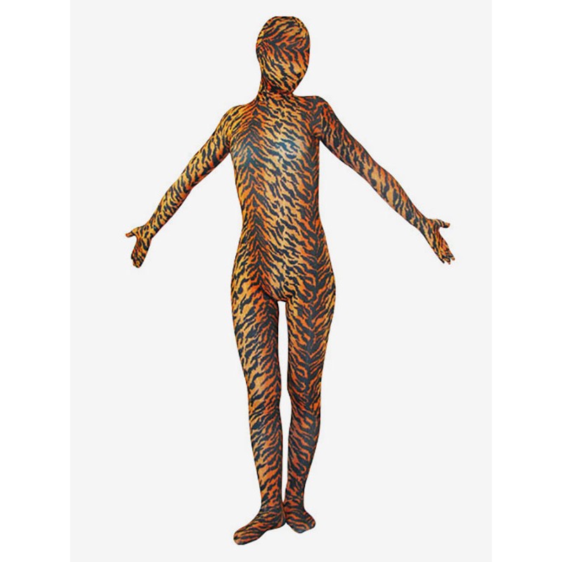 Unisex Halloween Tiger Skin Color Lycra Spandex Zentai Suit