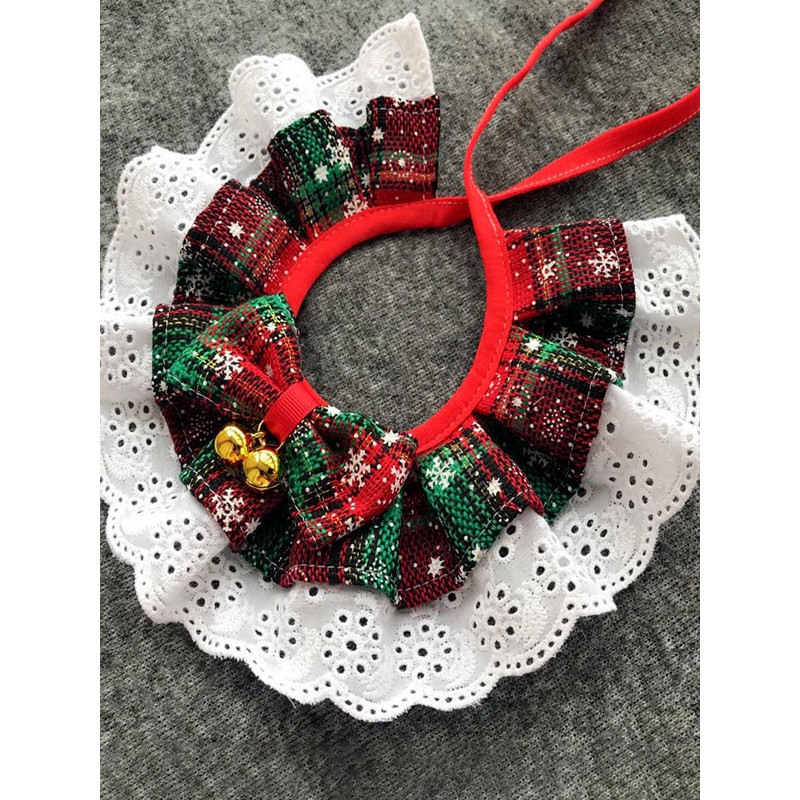 Pet Costume Christmas Green Choker Burlesque Polyester Pet Supply