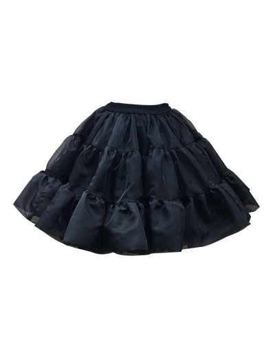 Classic Lolita Petticoat Pleated Ruffles Black Lolita Crinoline Bottoms Classic  Traditional Daily Casual