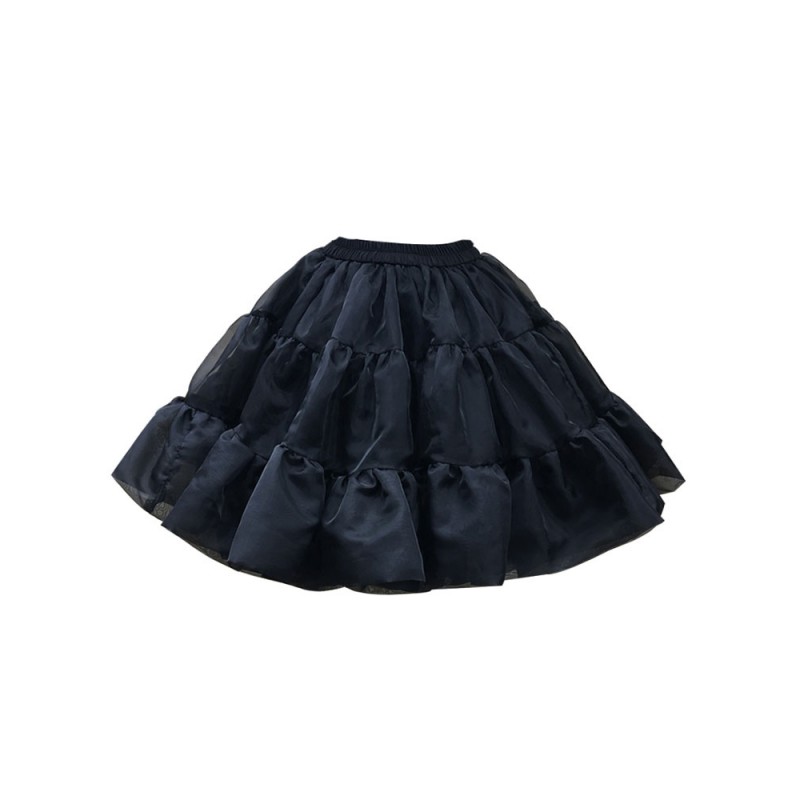 Classic Lolita Petticoat Pleated Ruffles Black Lolita Crinoline Bottoms Classic  Traditional Daily Casual