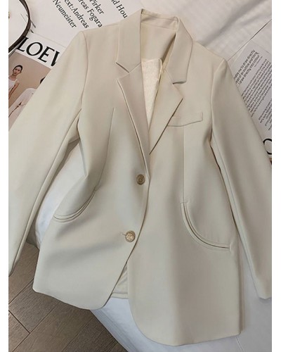 Blazer Jacket Long Sleeves Outerwear For Women Tailored Jacket Spring Fall