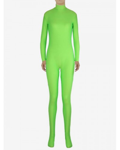 Women Light Green Morph Suit Adults Bodysuit Lycra Spandex Catsuit For