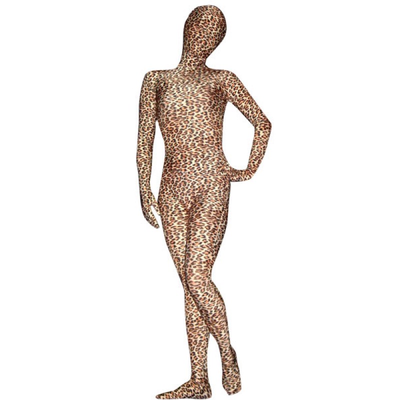 Unisex Leopard Print Zentai Suit Lycra Spandex Animal Costume Halloween