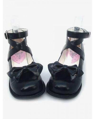 Black Bow Lolita Shoes