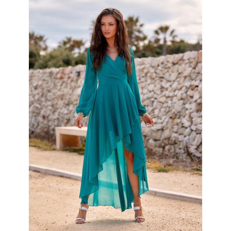 Women Party Dresses V-Neck Long Sleeves Semi Formal Long Dress Bodycon Spring Summer Fall