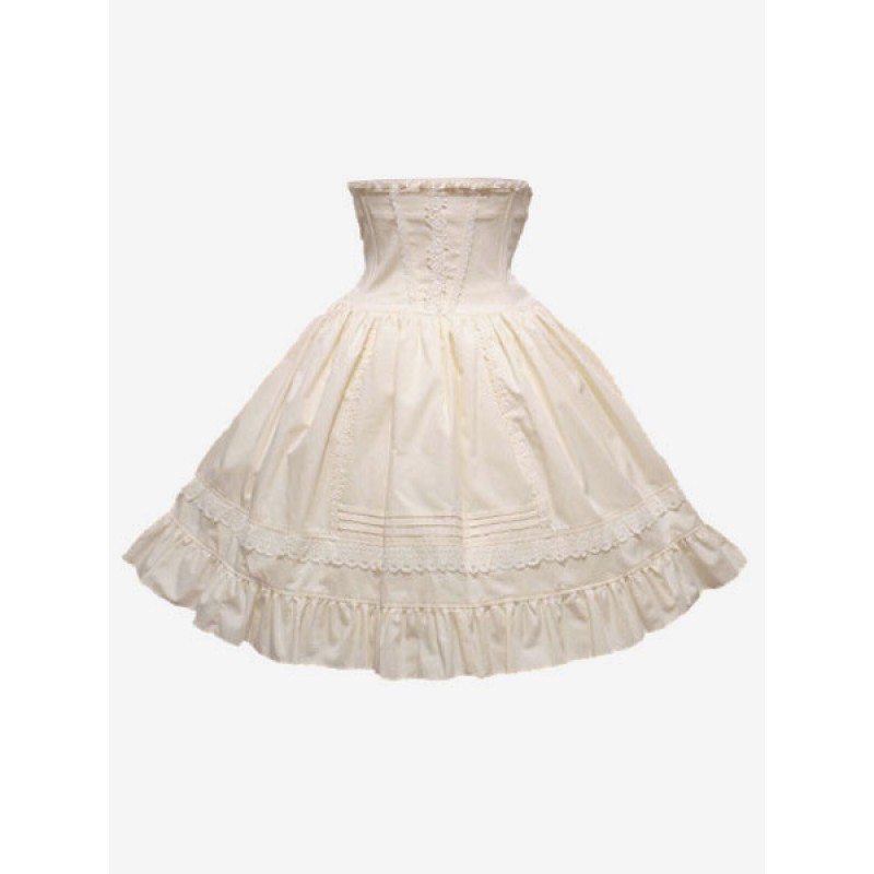 Classic Lolita Skirt SK Cotton Ruffles Two Tone High Rise Lolita Skirt Spring Summer Fall Winter