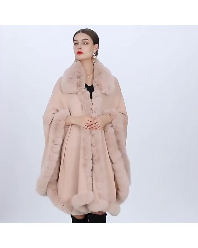 Women's Poncho Coat Faux Fur Cape Winter Outerwear 2023 Classic  Traditional Casual