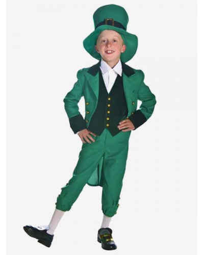 Boys Kids Irish Cosplay Costume Green Outfit 4 Piece Child Wears Carnival Sets