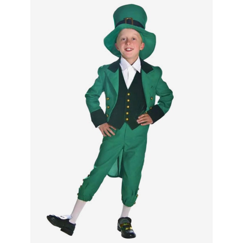 Boys Kids Irish Cosplay Costume Green Outfit 4 Piece Child Wears Carnival Sets