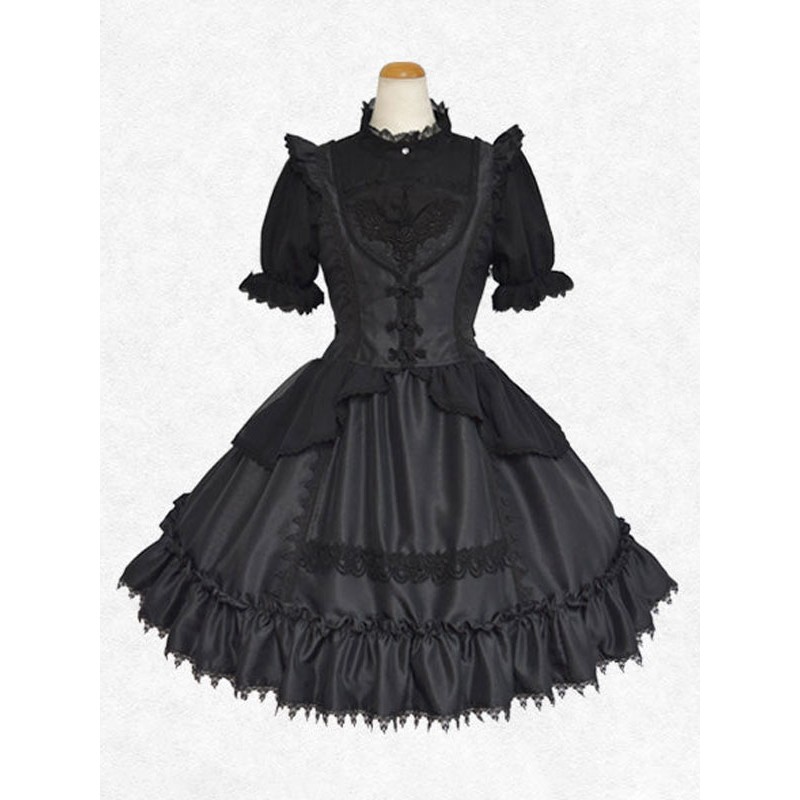 Classical Lolita Dress Polyester Sleeveless Classic Lolita Dresses Black