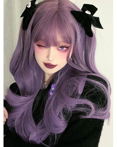 Style Lolita Wig Purple Long Heat-resistant Fiber Lolita Accessories Sweet Harajuku Fashion ROCOCO Daily Casual Tea Party