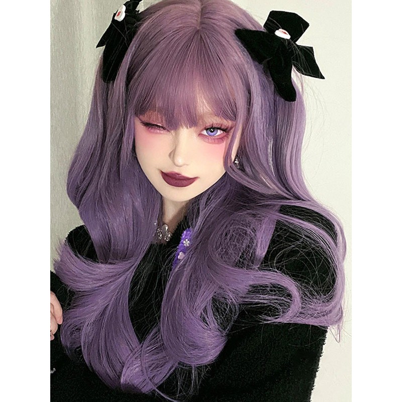 Style Lolita Wig Purple Long Heat-resistant Fiber Lolita Accessories Sweet Harajuku Fashion ROCOCO Daily Casual Tea Party