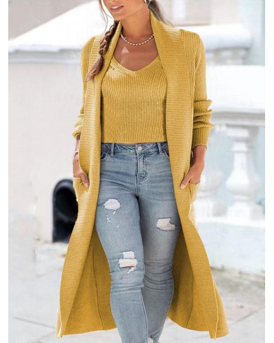 Knitted Cardigans Long Sleeves V-Neck Outfit For Women Casual Spring Fall