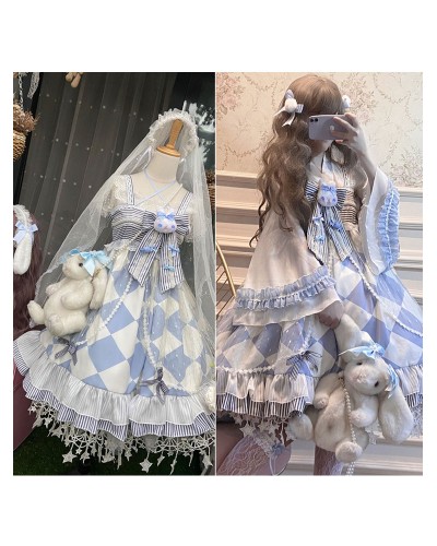 Sweet Lolita Dress Alice Polyester Sleeveless Jumper Dress