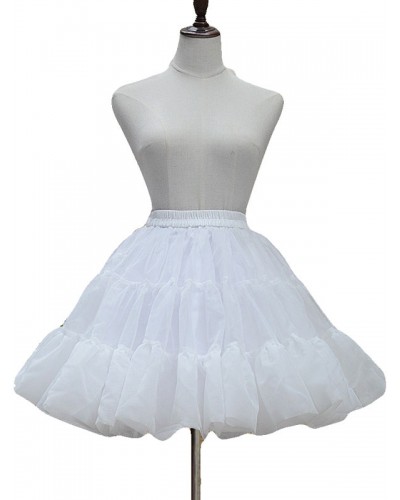 White Lolita Petticoat Neverland Ruffles Pleated Tu Tu Dress Lolita Crinoline Bottoms Western Style Clothes Tea Party