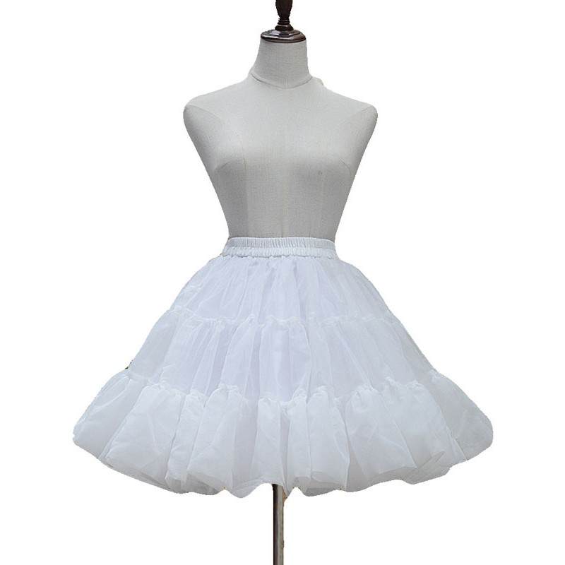 White Lolita Petticoat Neverland Ruffles Pleated Tu Tu Dress Lolita Crinoline Bottoms Western Style Clothes Tea Party