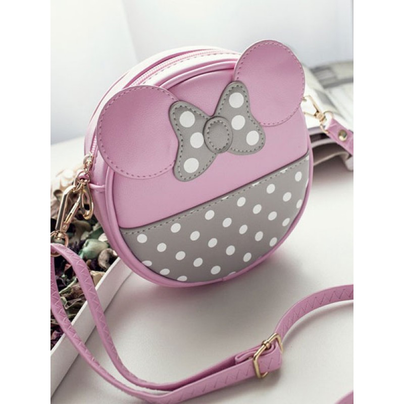 Lolita Bag Animal Design Bow Print Two Tone Pink Lolita Shoulder Bag Sweet