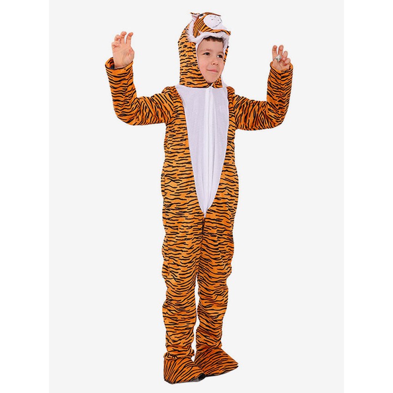 Kigurumi Pajamas Onesie For Kids Polyester Orange Tiger Pajamas Costume