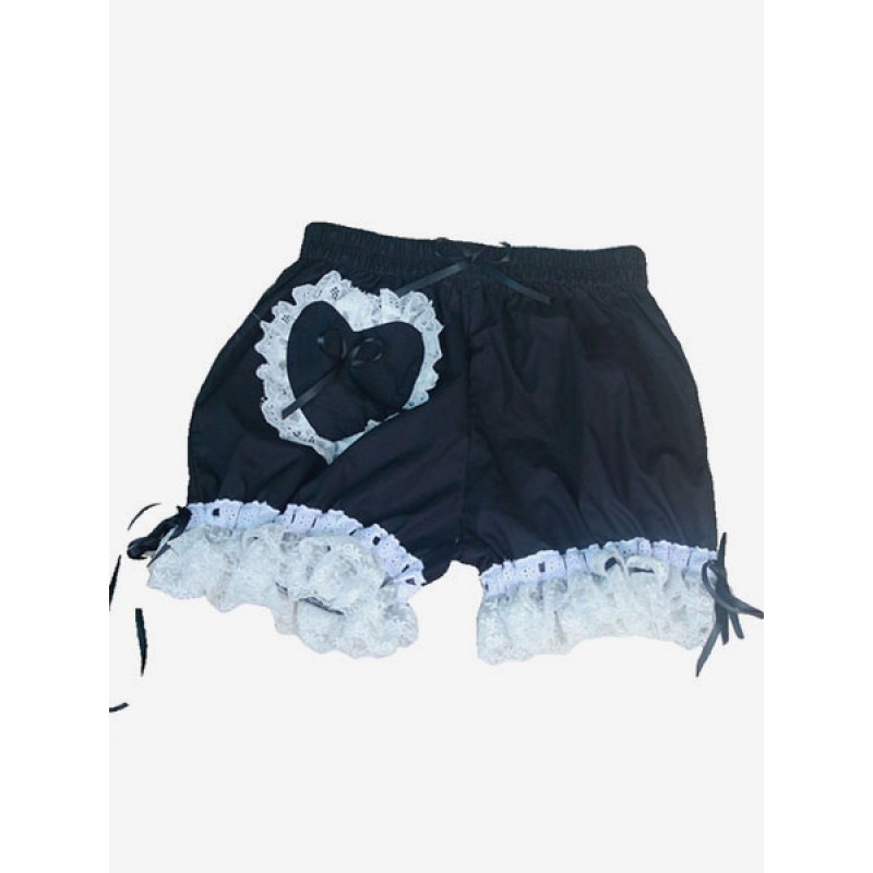 Classic Lolita Bloomers Neverland Lace Ruffles Two Tone Pink Lolita Shorts Bottoms Classic  Traditional Daily Casual Tea Party