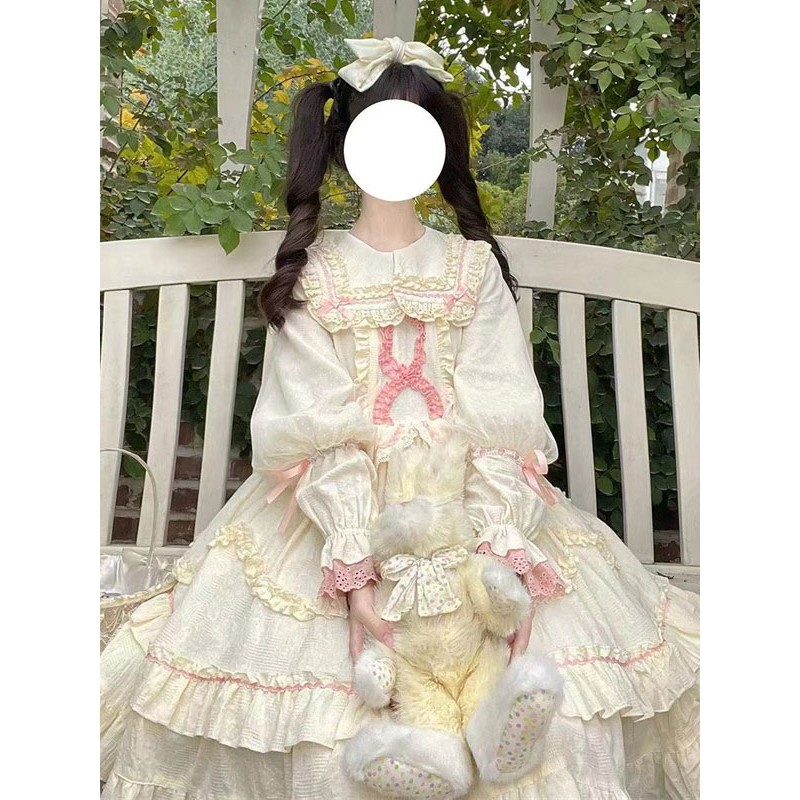 Sweet Lolita Dress Polyester Long Sleeves Dress