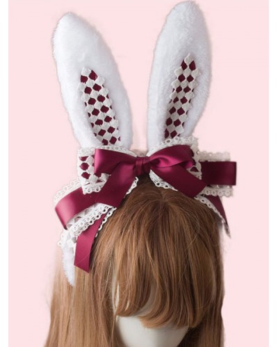 Sweet Lolita Hair Clasp Bunny Ear Lace Bow Lolita Hair Accessory Accessories Daily Casual Tea Party