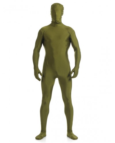 Dark Green Zentai Suit Adults Morph Suit Full Body Lycra Spandex Bodysuit For Men