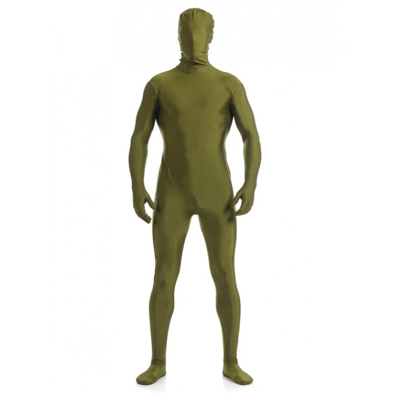 Dark Green Zentai Suit Adults Morph Suit Full Body Lycra Spandex Bodysuit For Men