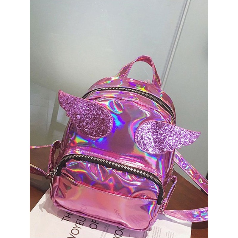 Lolita Laser Sequin Angle Wing Rose Red Lolita Bag Backpack Casual Daily Casual