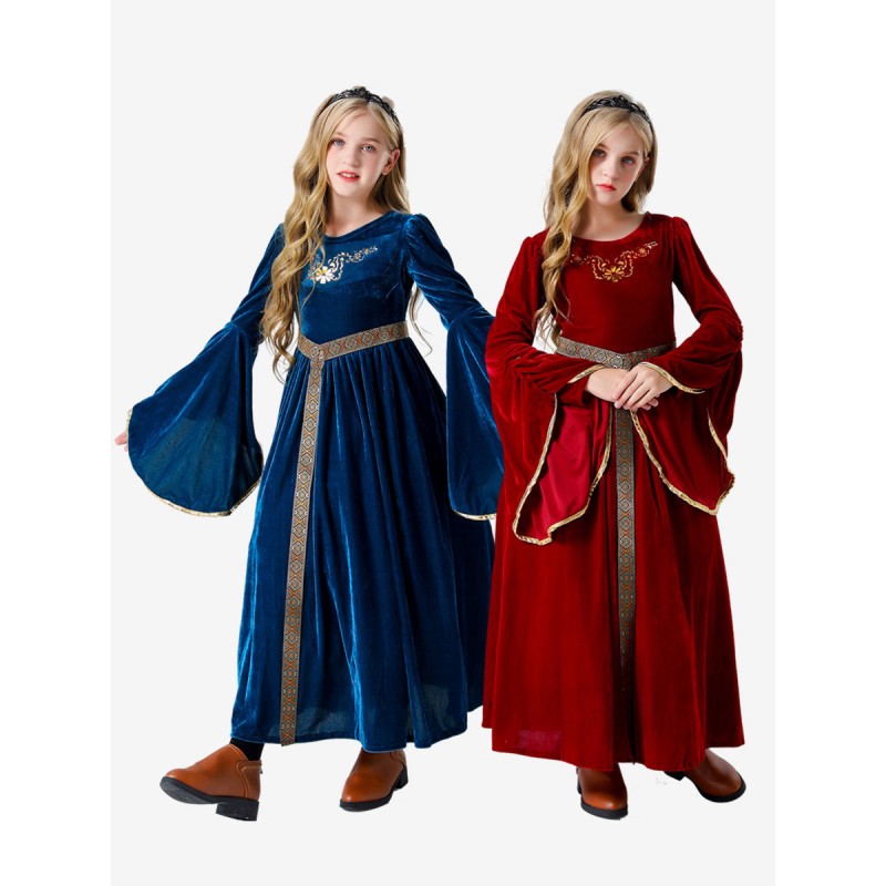 Kids Costumes Blue Kid Vintage Cosplay Dress Halloween