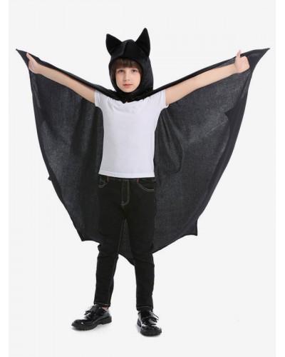 Kids Carnival Costumes Black Bat Polyester Cloak Costumes Wears Mardi Gras Halloween