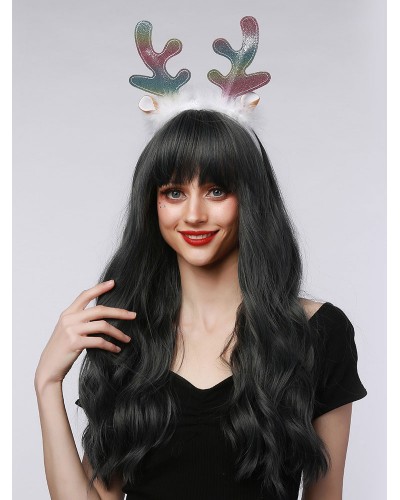 Dark Navy Lolita Wig 24 Inches Heat-resistant Fiber 450 Tousled Lolita Accessories Daily Casual Tea Party