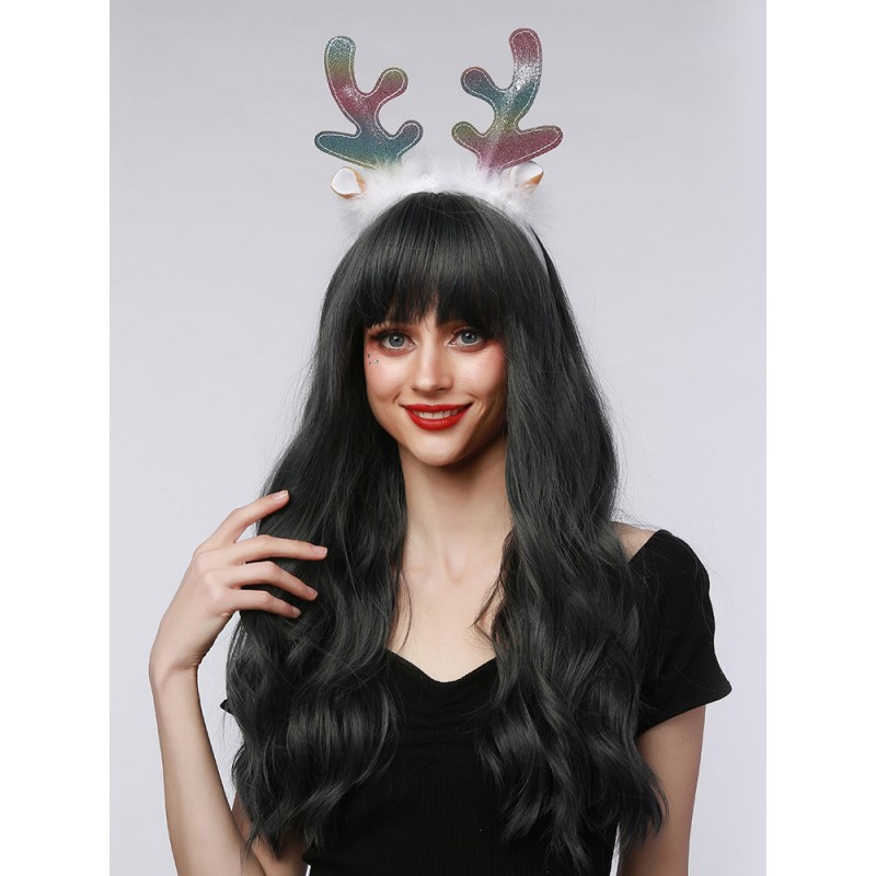 Dark Navy Lolita Wig 24 Inches Heat-resistant Fiber 450 Tousled Lolita Accessories Daily Casual Tea Party