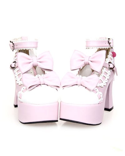 Platform Lolita High Heels With Bow Decor Daily Casual