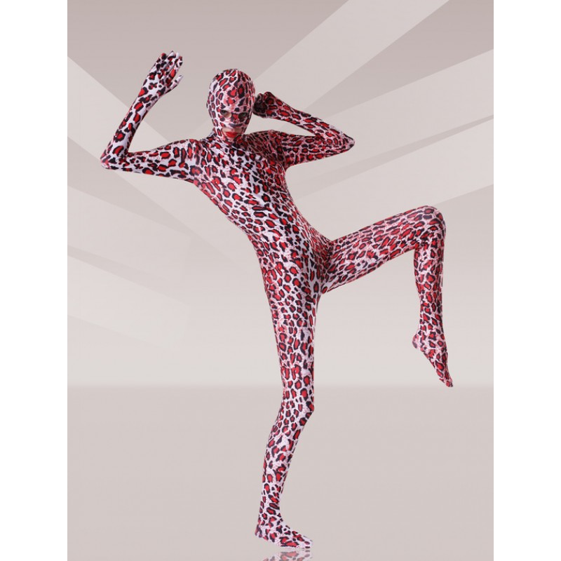 Red Leopard Lycra Zentai Suit