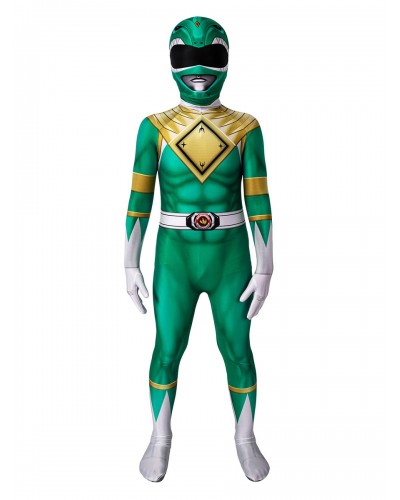 Kyoryu Sentai Zyuranger Burai Power Ranger Cosplay Children Costumes Green Lycra Spandex Kids Catsuits Catsuits  Zentai