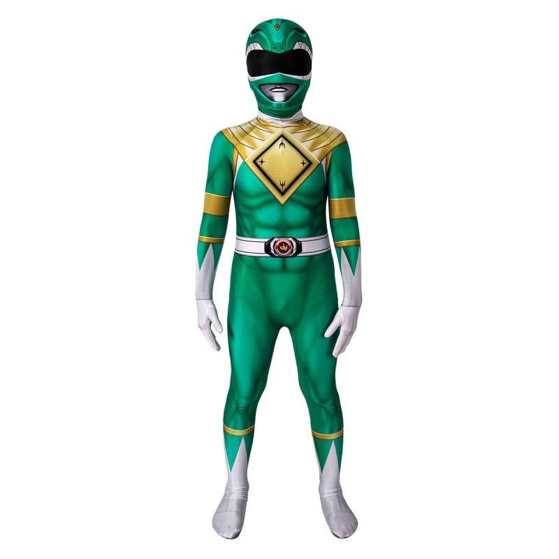 Kyoryu Sentai Zyuranger Burai Power Ranger Cosplay Children Costumes Green Lycra Spandex Kids Catsuits Catsuits  Zentai