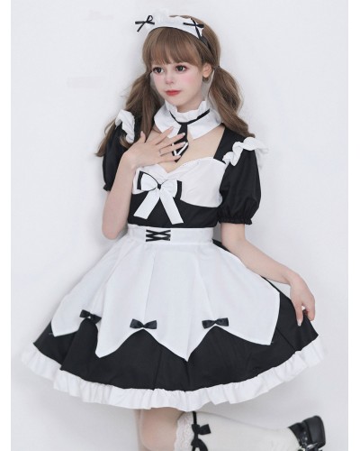 Gothic Lolita Dresses Ruffles Bows Black Black