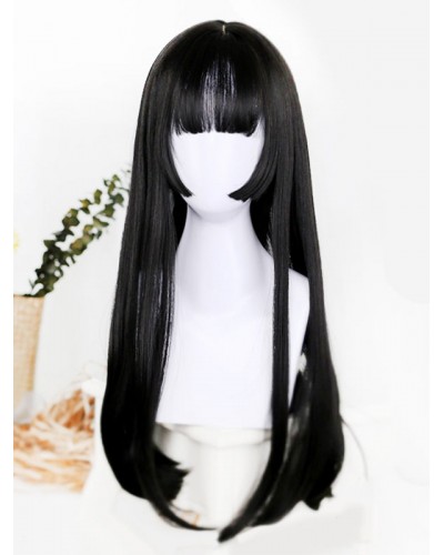 Black Lolita Wig Long Heat-resistant Fiber Lolita Accessories