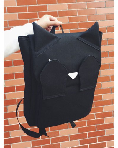 Lolita Kitten Design Canvas Black Lolita Bag Backpack Casual Daily Casual