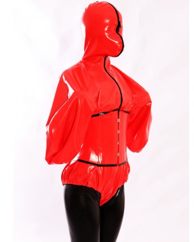 Unisex Modern Red One Piece Women's Latex Clothes(without Sleeve Opening)