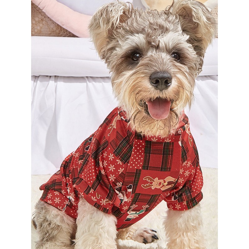 Animal Costume For Christmas Polyester Red Puppy Christmas Costume