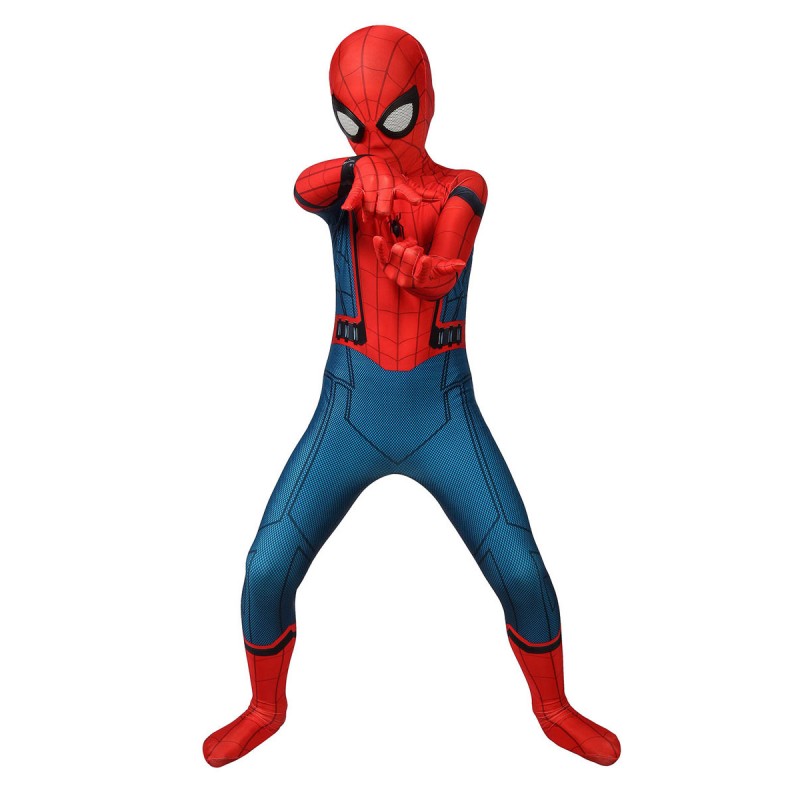 Marvel Comics Spider Man Homecoming Kid Cosplay Costume Lycra Spandex Jumpsuit Catsuits  Zentai