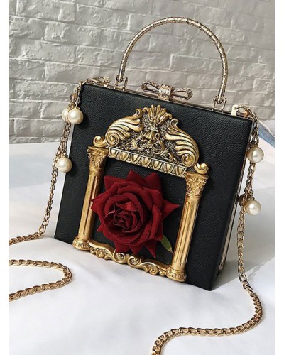 Lolita Handbag Flower Pearl Lolita Chain Bag Casual