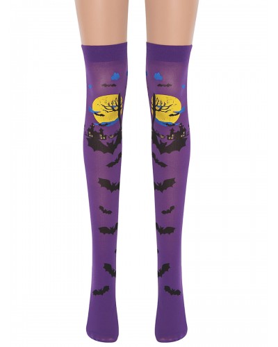 Women Saloon Stockings Bat Knee High Socks Carnival Cosplay Costume Accessories Pantyhose  Tights