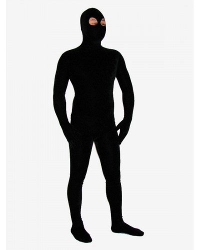 Halloween Morph Suit Black Lycra Spandex Catsuit With Eyes Opened Bodysuit