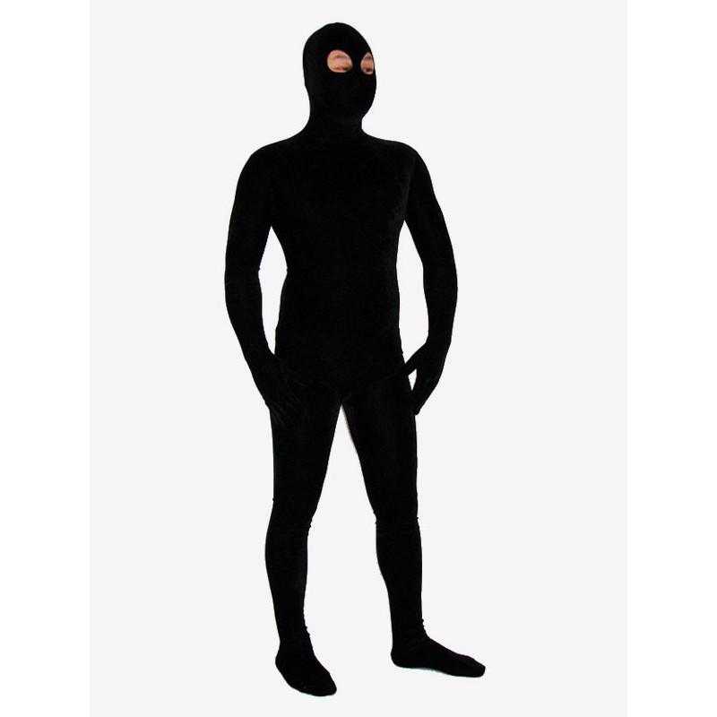 Halloween Morph Suit Black Lycra Spandex Catsuit With Eyes Opened Bodysuit