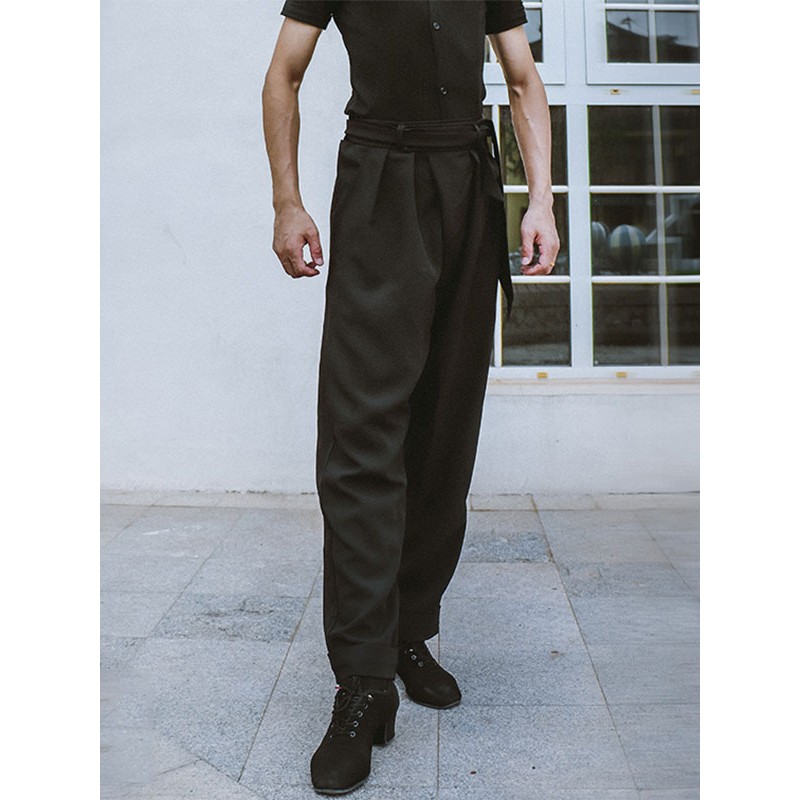 Ballroom Dance Costumes Black Unisex Bottoms Polyester Long Pants Dance Wear