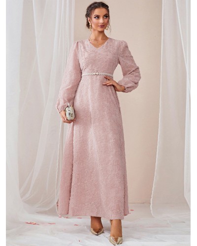 Maxi Dress V-Neck Long Sleeves Long Prom Dress For Women Elegant Daily Casual