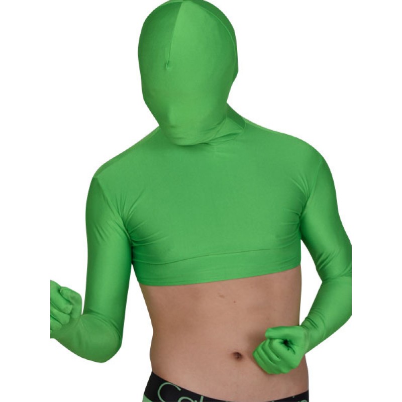 Unique Green Lycra Male Zentai Suit